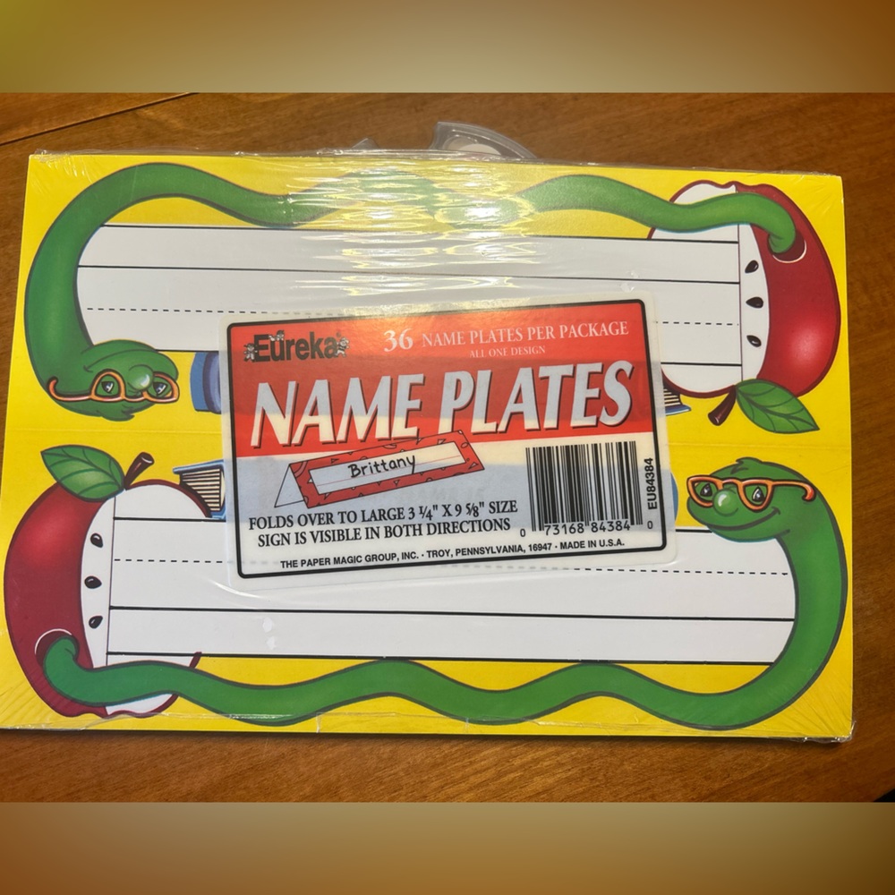 Vintage Apple Worm Desk Name Plates 36 ct